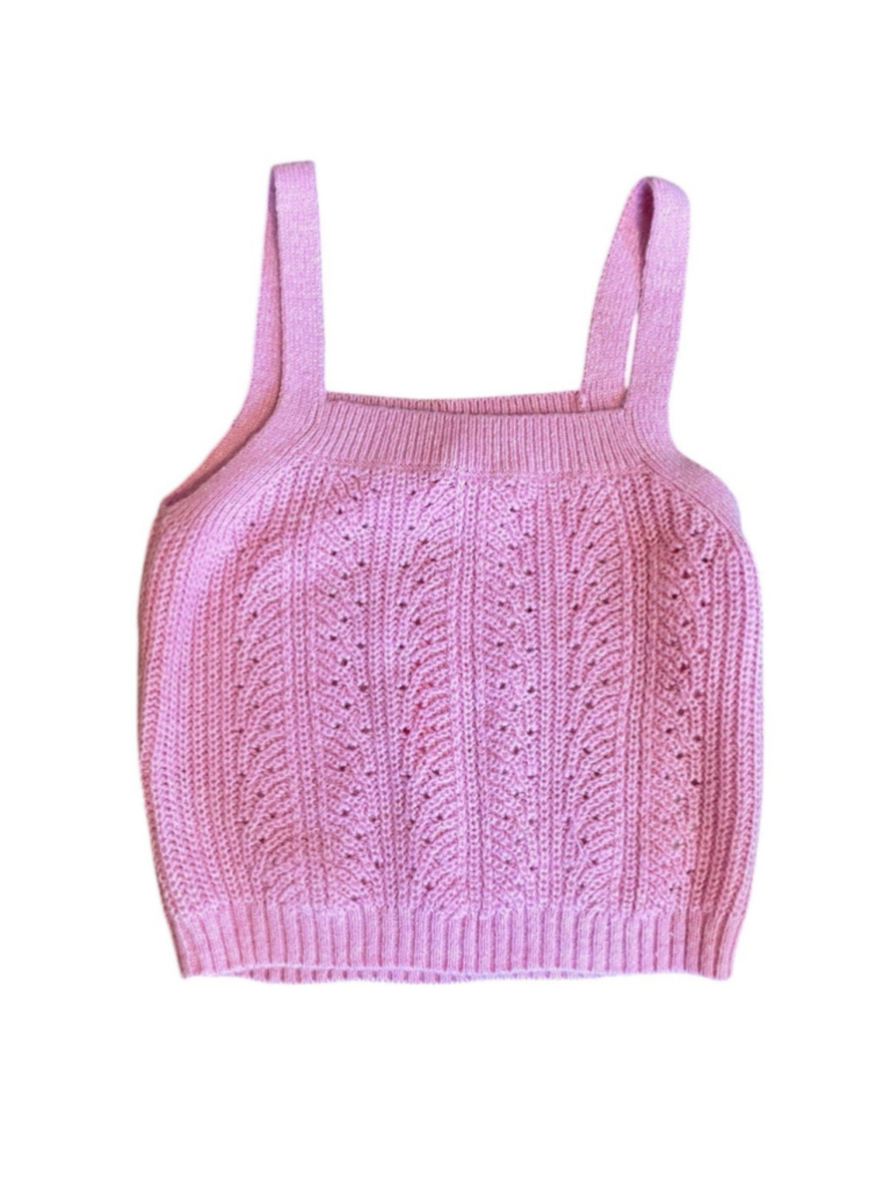 Lilly Pulitzer Zabrina Pointelle Tank Sz S Knit Square Neck Sweater Top Preppy